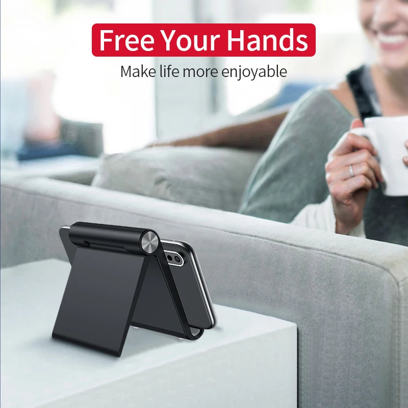 Phone Holder Stand - Portable Desk Mount for iPhone & Tablets