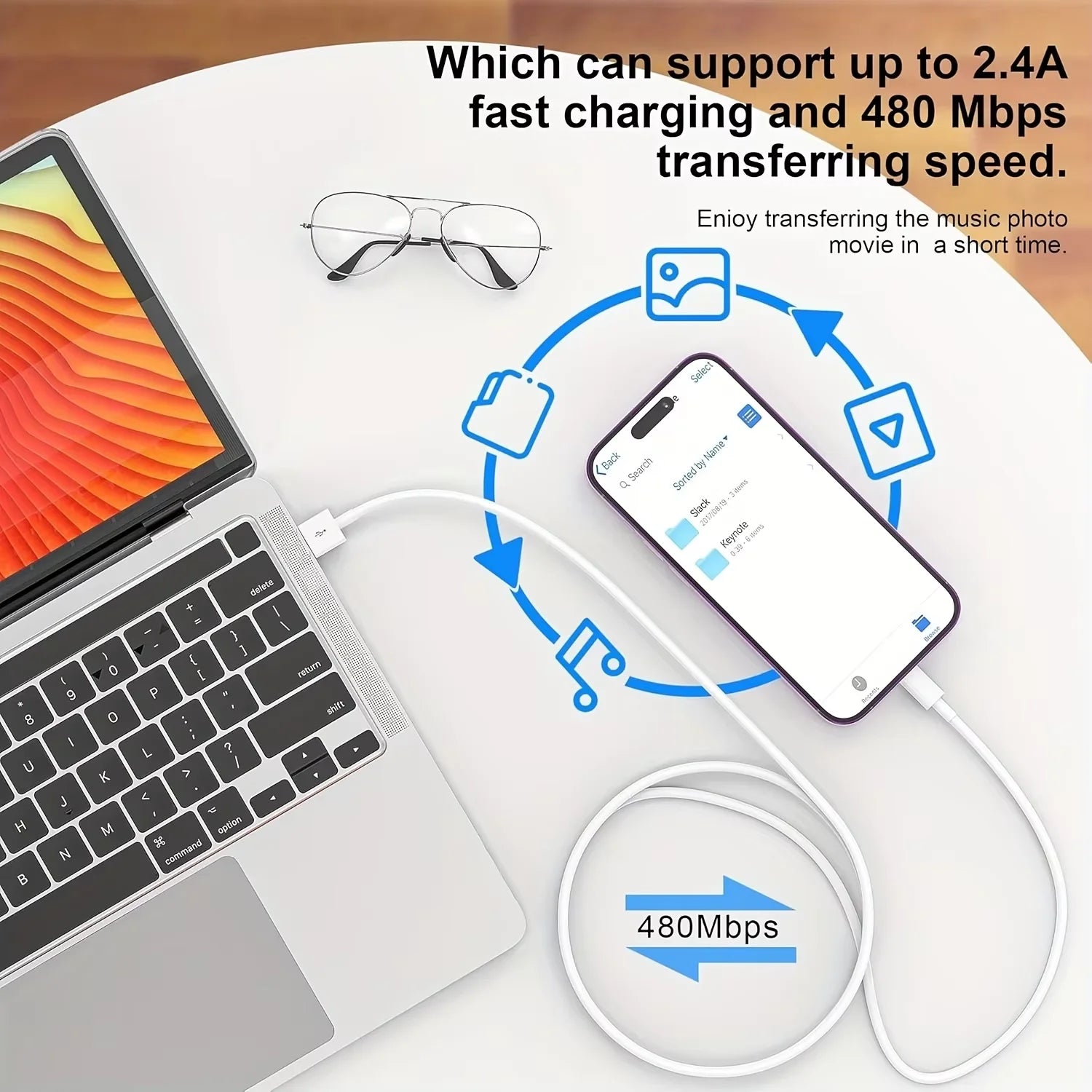 MFI certified charger cable suitable for iPhone 10 FT USB to Lightning data cable suitable for iPhone 14 13 12 11 XS XR X 7 6