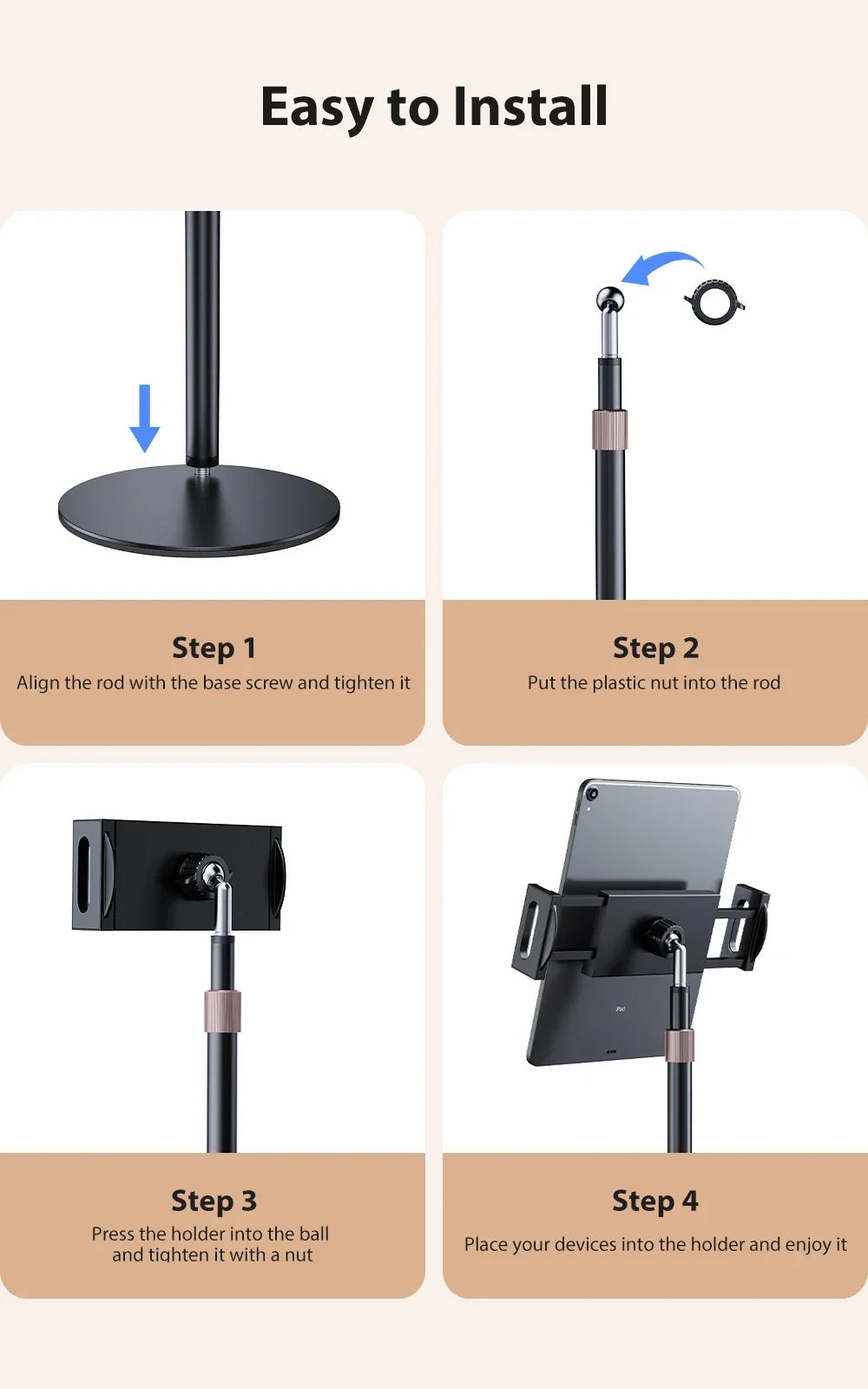 Cdisplay Portable Monitor Stand - Adjustable Height for 4.7-17.3"
