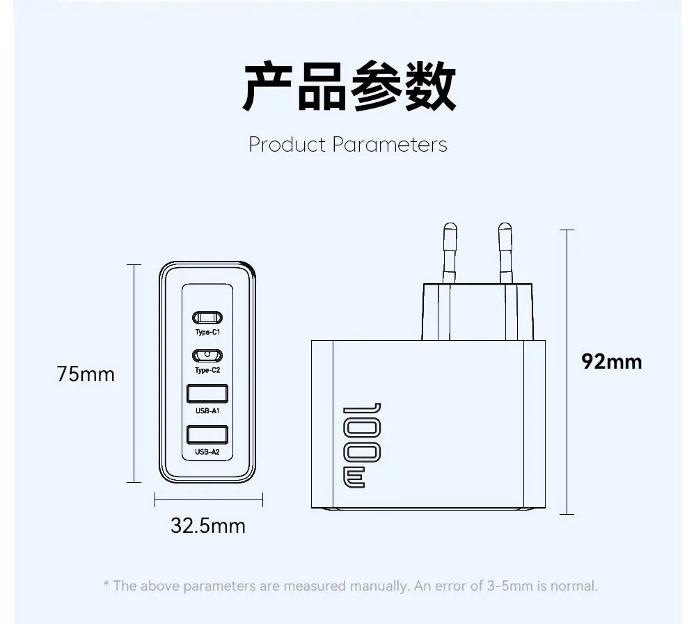 Essager 100W GaN Charger - 4-Port Fast Charging for Phone & Laptop
