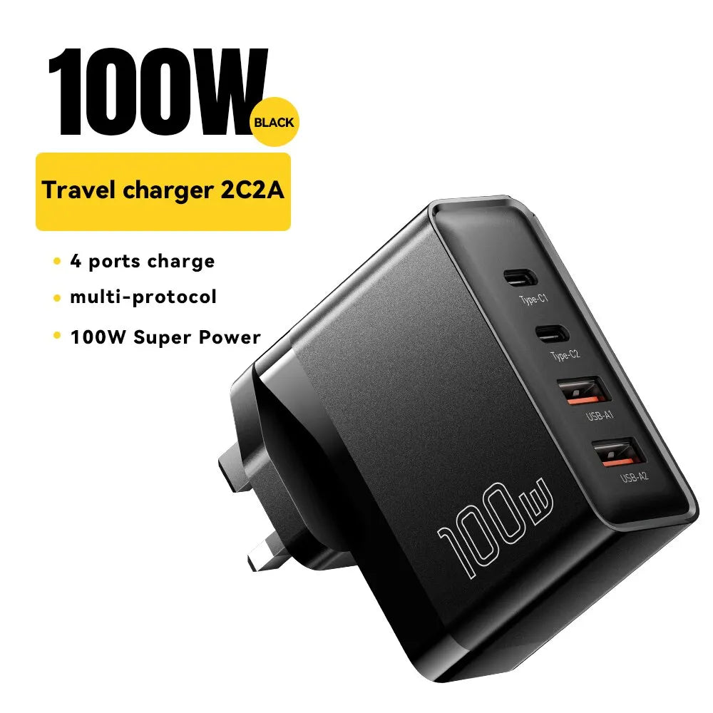 Essager 100W GaN Charger - 4-Port Fast Charging for Phone & Laptop