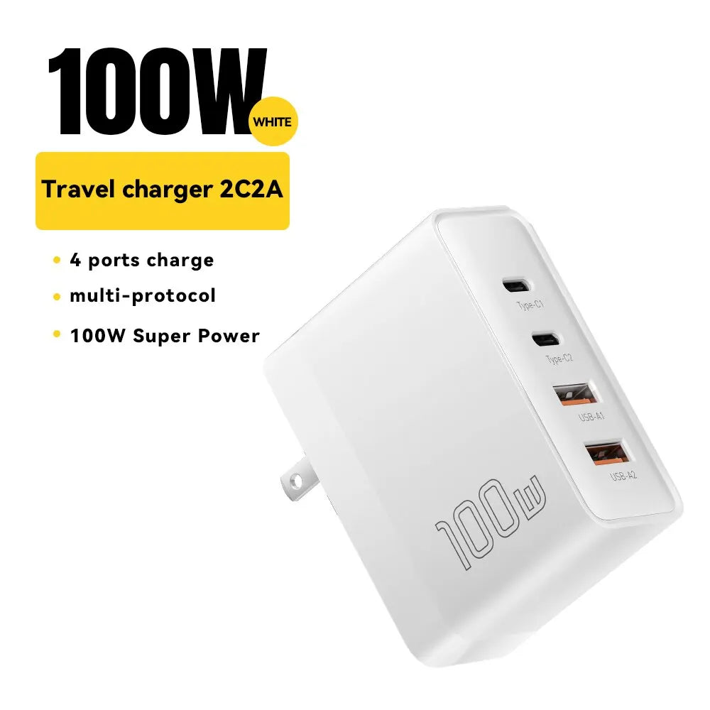 Essager 100W GaN Charger - 4-Port Fast Charging for Phone & Laptop