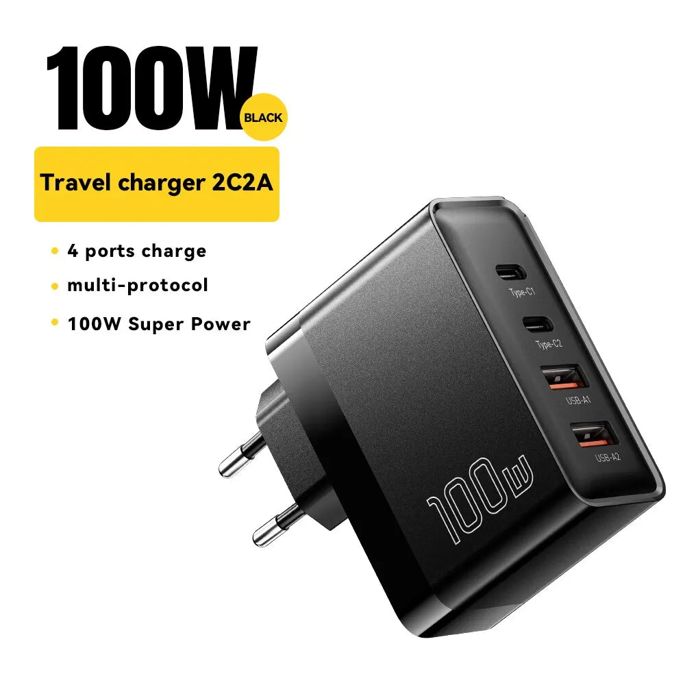 Essager 100W GaN Charger - 4-Port Fast Charging for Phone & Laptop