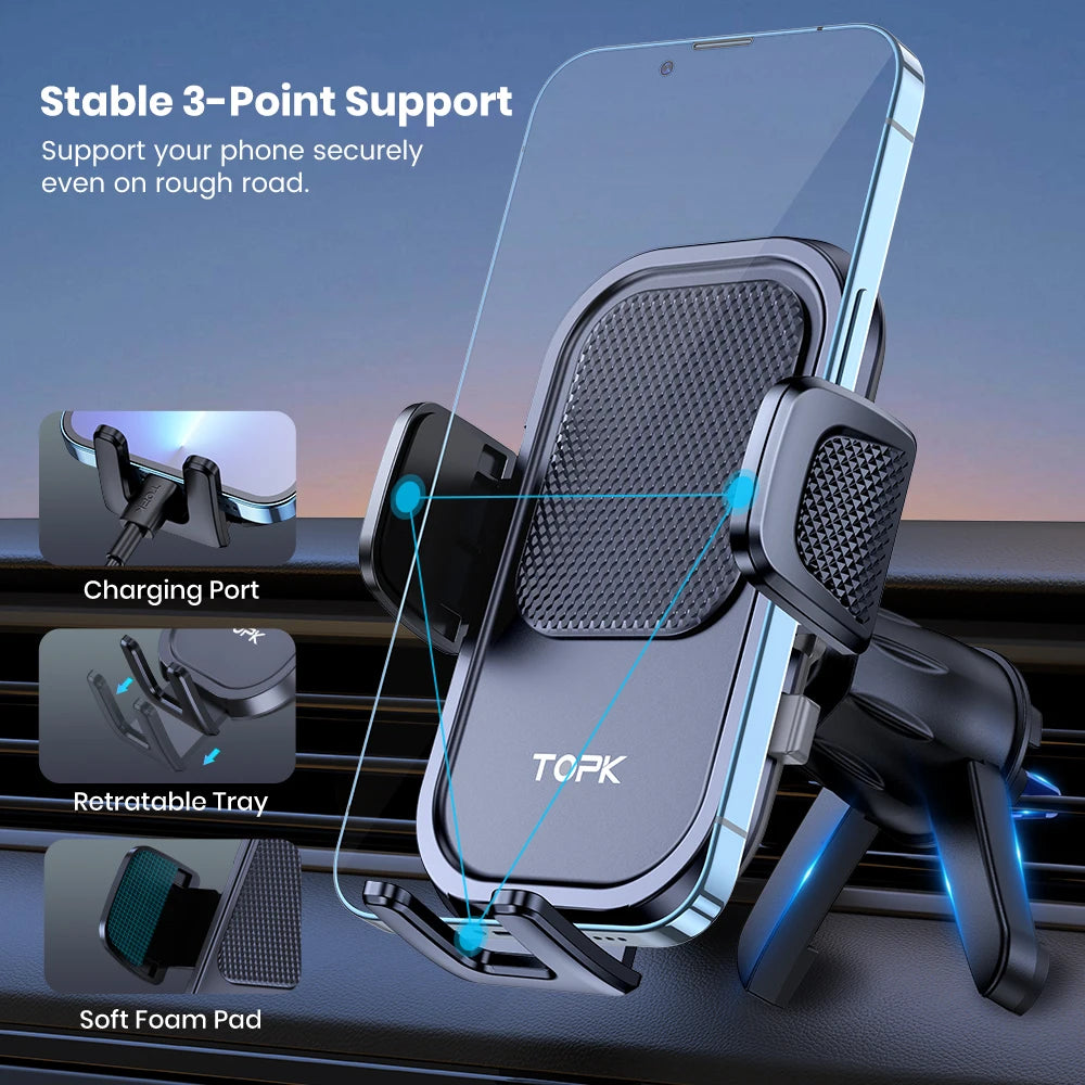 TOPK Universal Car Phone Holder Gravity Car Holder For Phone In Car Air Vent Clip Mount Smartphone Holder