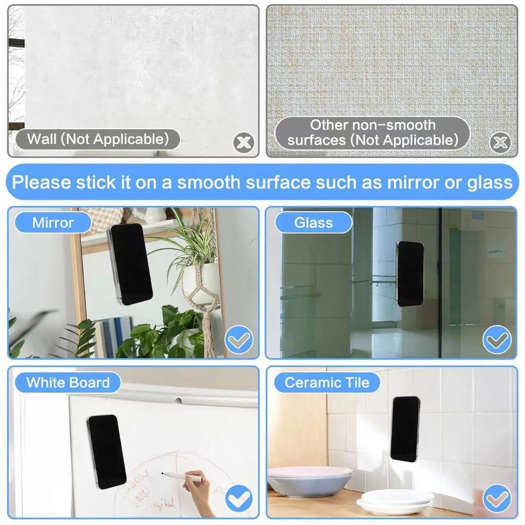24 Silicone Suction Cups, Black Minimalist Sticker, Anti Slip Phone Case, Portable And Movable Phone Holder, Square Portable
