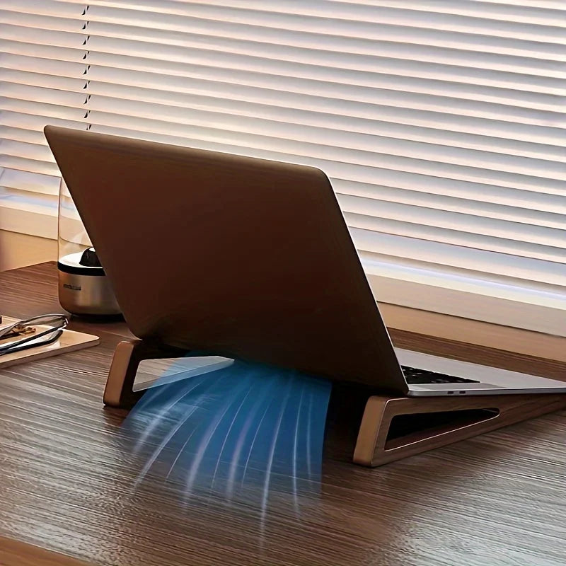 Foldable Wooden Laptop Stand - Ergonomic 12° Angle