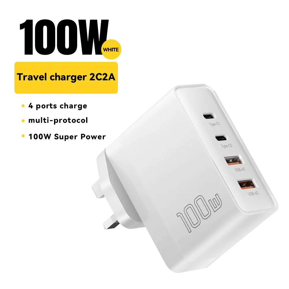 Essager 100W GaN Charger - 4-Port Fast Charging for Phone & Laptop