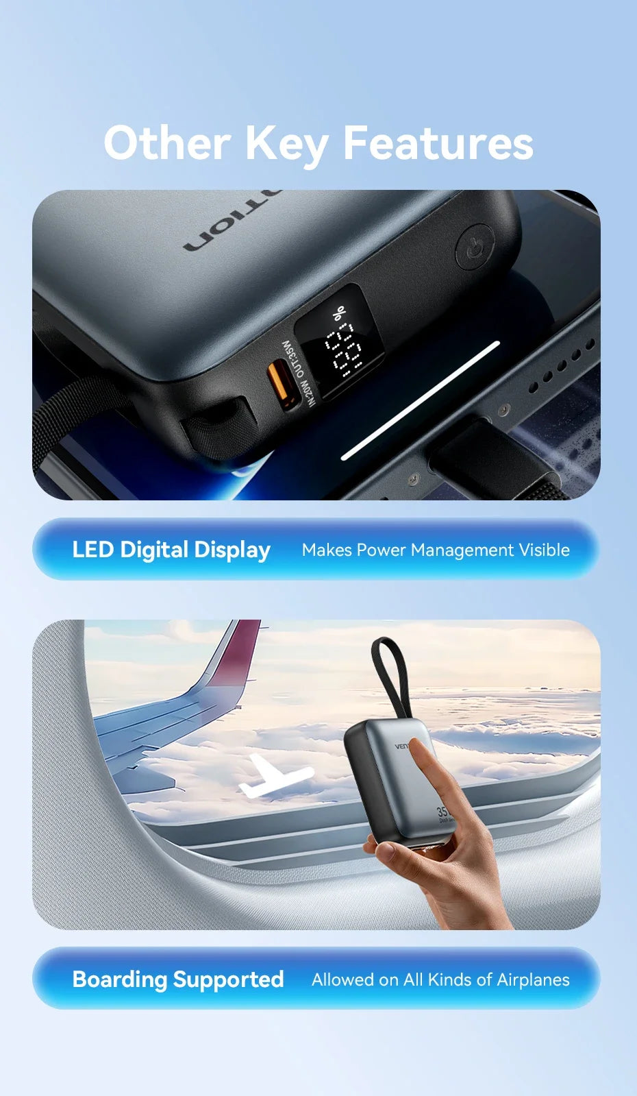 Vention CCC 10000mAh 35W Power Bank Fast Charge Portable Mini 3C PowerBank for iPhone 17 Xiaomi External Spare Battery Charger