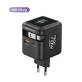 70W GaN Fast Charger 3-in-1 with Retractable USB-C Cable