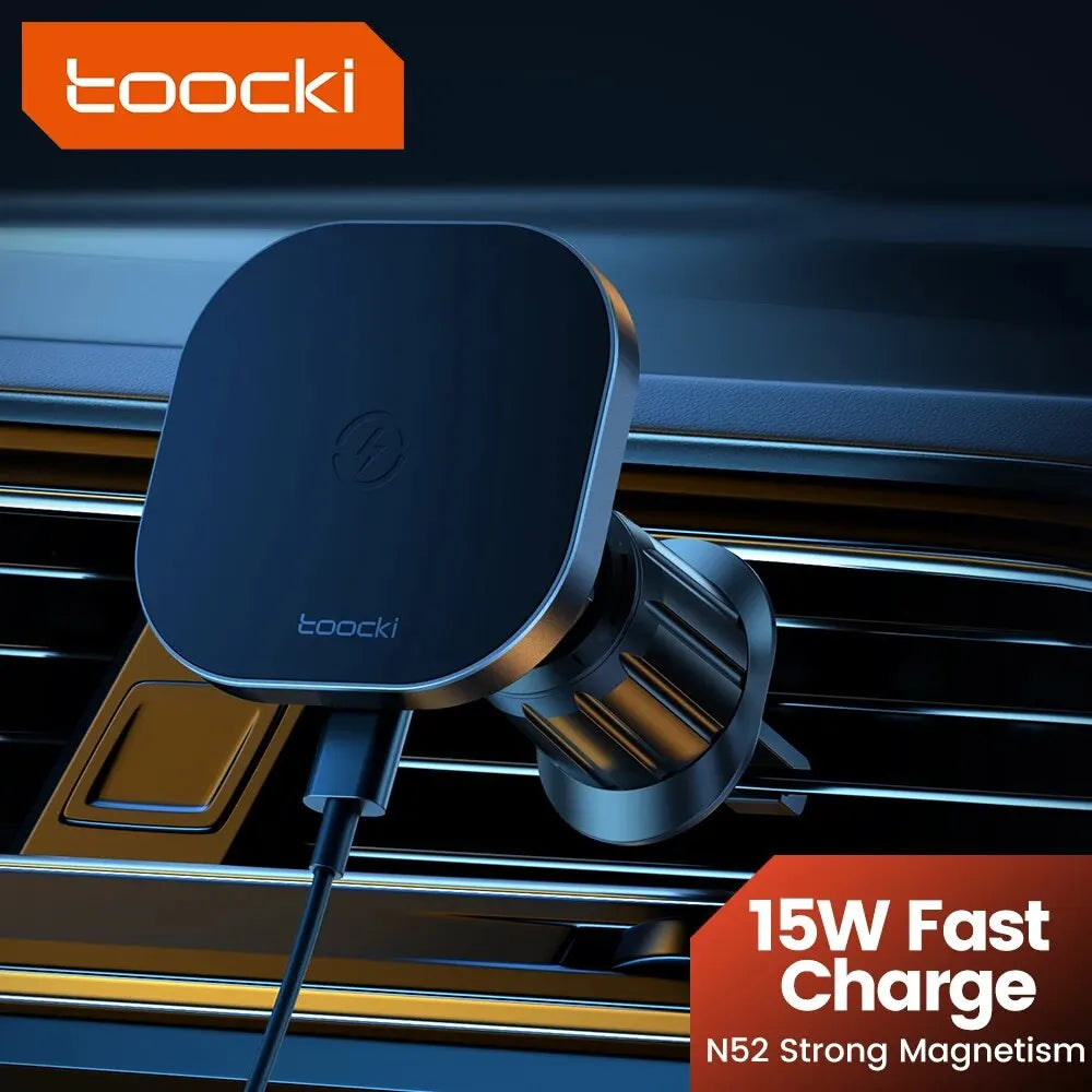 Toocki Magnetic Car Wireless Charger - 15W Fast Charging Mount