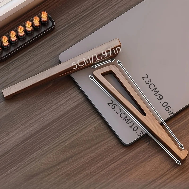 Foldable Wooden Laptop Stand - Ergonomic 12° Angle