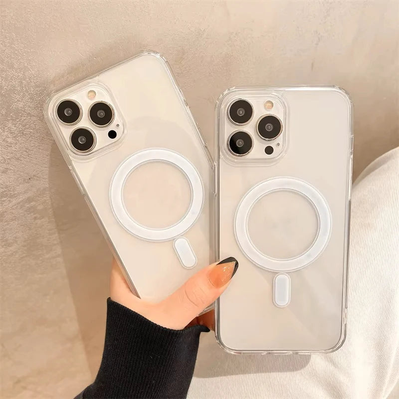 Clear MagSafe Magnetic Case for iPhone 16 15 14 13 12 11