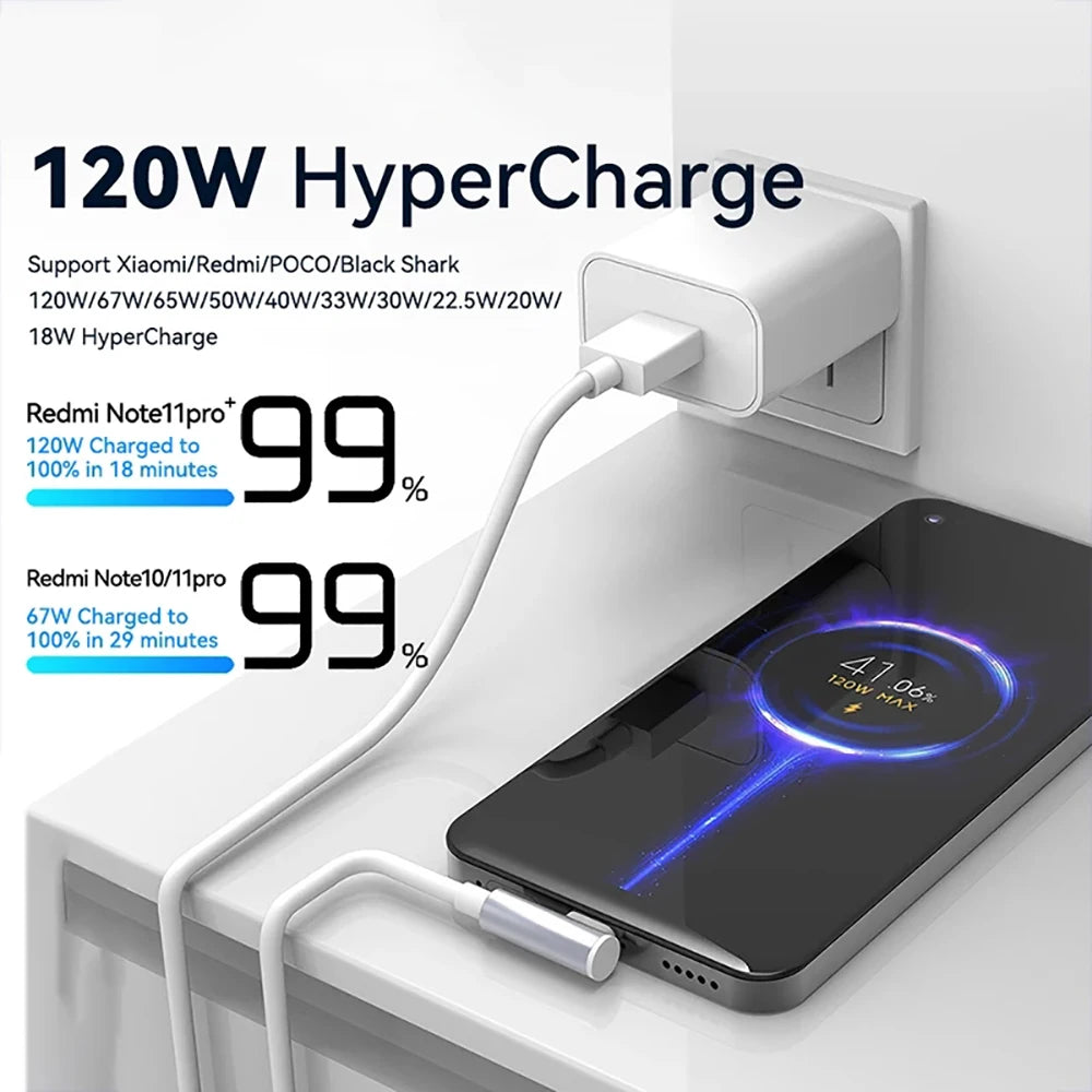 NNBILI 120W USB Type C Cable 90 Degree Elbow Super Fast Charge USB C Cable For Xiaomi 17 15 14 13 12 11 Pro Lite Redmi Note