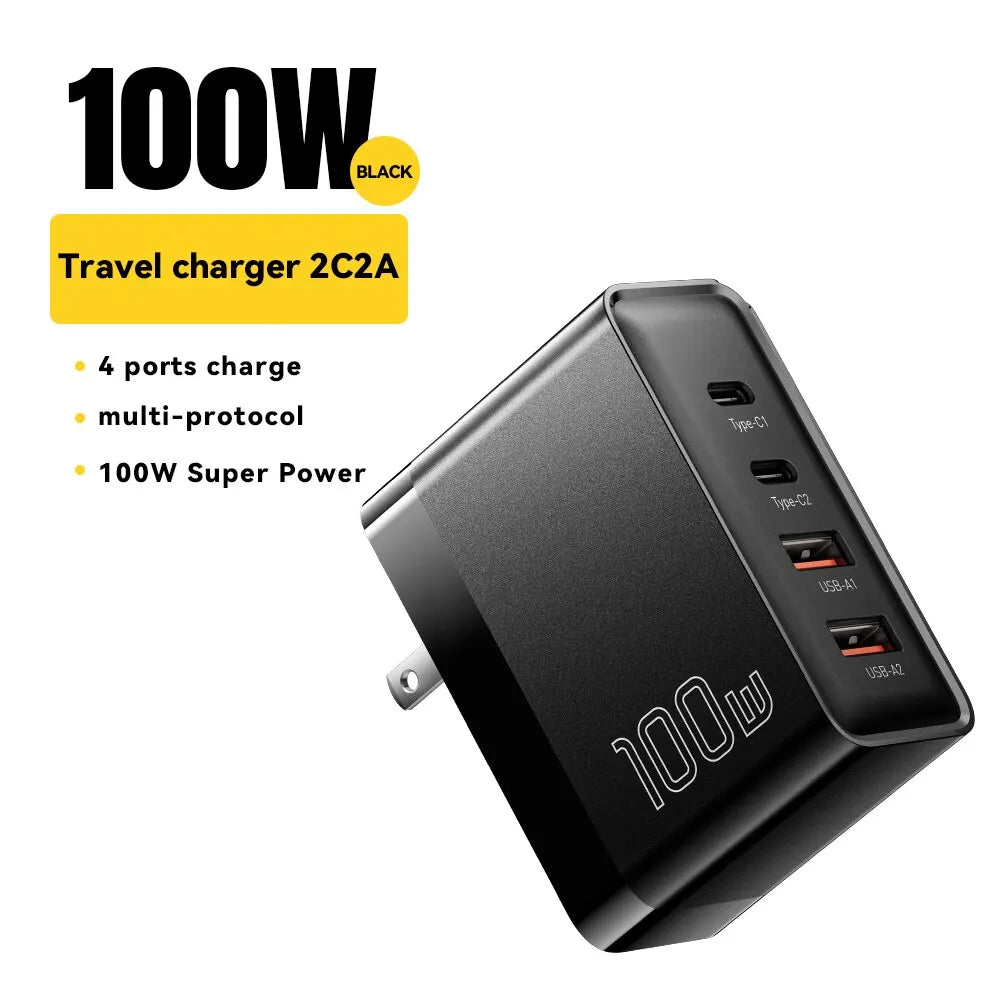 Essager 100W GaN Charger - 4-Port Fast Charging for Phone & Laptop
